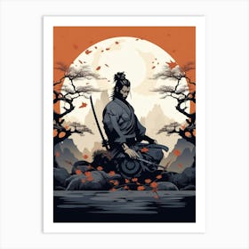 Japanese Samurai Illustration 24 Art Print