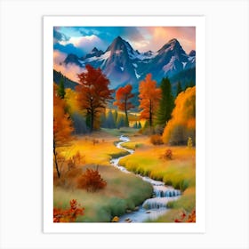 Autumn Landscape Painting 1 Art Print