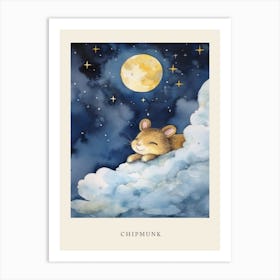 Baby Chipmunk 4 Sleeping In The Clouds Nursery Poster Art Print