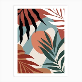 Abstract Tropical Leaves 5 Art Print