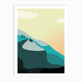 Landscape At Sunset 1 Art Print