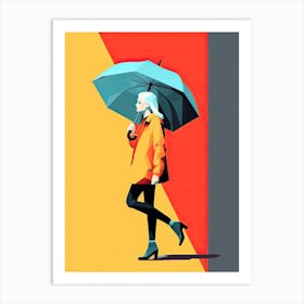 Woman With Umbrella Canvas Print Art Print