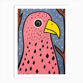 Pink Polka Dot Macaw Art Print