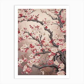 Cherry Blossom Detailed Illustration 2 Art Print