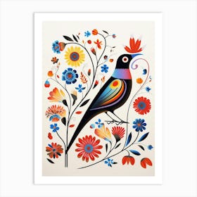 Scandinavian Bird Illustration Blackbird 4 Art Print