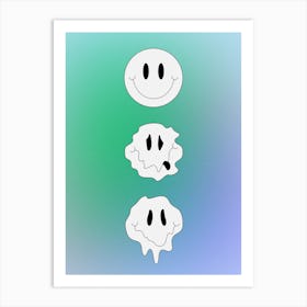 Dripping Smiley 3 Art Print