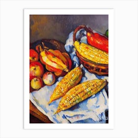 Corn Cezanne Style vegetable Art Print