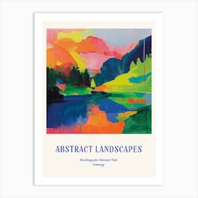 Colourful Abstract Berchtesgaden National Park Germany 6 Poster Blue Art Print