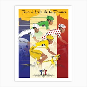 Tour De France Cycling Jerseys Art Print