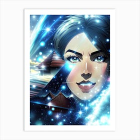 Girl In Space 1 Art Print