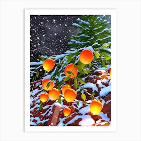 Christmas Tree In The Snow Art Print