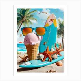 Ice Cream On The Beach Art Print