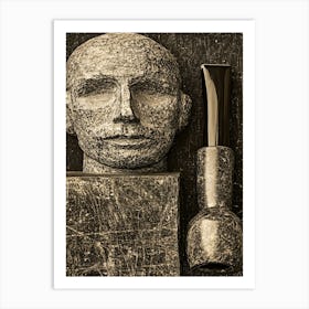 Head And A Pipe Art Print