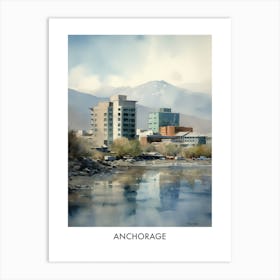 Anchorage Watercolor 2 Travel Poster Art Print