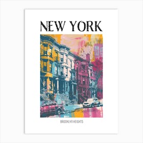 Brooklyn Heights New York Colourful Silkscreen Illustration 4 Poster Art Print