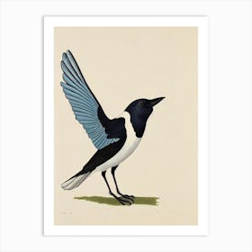 Magpie Illustration Bird Art Print