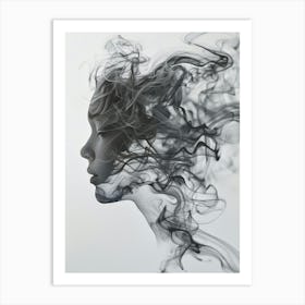 Smokey Woman'S Face Art Print