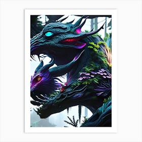 Dragons In The Forest Art Print