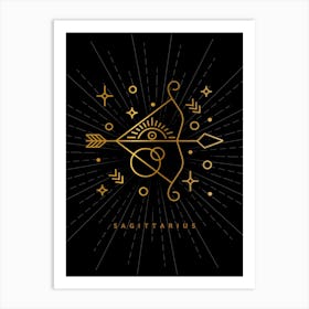 Sagittarius — Zodiac geometric Art Print