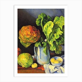 Lettuce 3 Cezanne Style vegetable Art Print