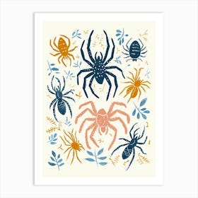 Colourful Insect Illustration Tarantula 10 Art Print