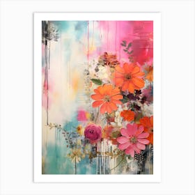 Vintage Bright Flowers 14 Art Print