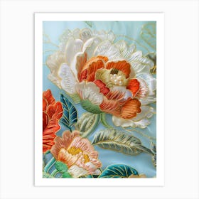 Embroidered Flowers 45 Art Print