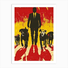 Man With Dogs Art Print