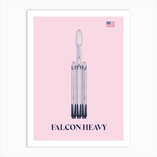 Space Serie Falcon Heavy Art Print