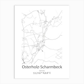 Osterholz Scharmbeck,Germany Minimalist Map Art Print