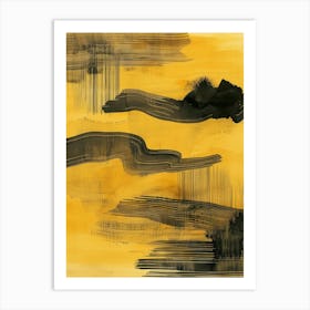 Abstract In Yellow And Black Art Print