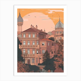 Ankara Turkey Travel Illustration 2 Art Print