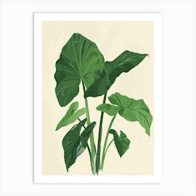 Elephant Ear Plant Minimalist Illustration 6 Art Print