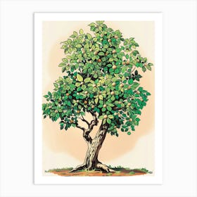 Chestnut Tree Storybook Illustration 1 Art Print