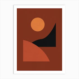 Abstract Geometrical Terracota Tone Art Print