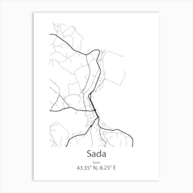 Sada,Spain Minimalist Map Art Print