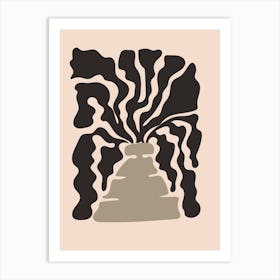 Neutral Abstract Pottery plant Art Print