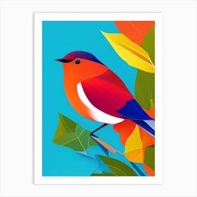 European Robin Pop Matisse Bird Art Print