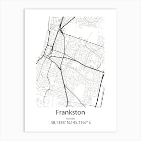 Frankston,Australia Minimalist Map Art Print