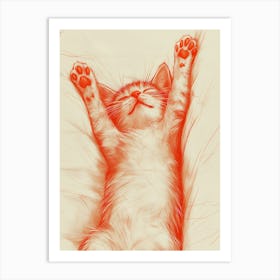 Cat Drawing Art Print