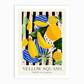 Marche Aux Legumes Yellow Squash Summer Illustration 2 Art Print