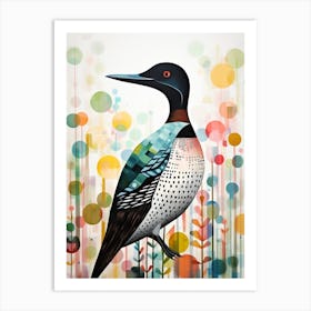 Bird Painting Collage Common Loon 3 Art Print