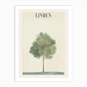 Linden Tree Minimal Japandi Illustration 2 Poster Art Print