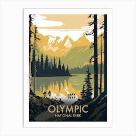 Olympic National Park Vintage Travel Poster 9 Art Print