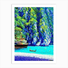 Ko Phi Phi Thailand Pointillism Style Tropical Destination Art Print