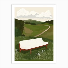 Couch In The Field Art Print