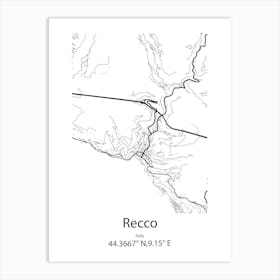 Recco,Italy Minimalist Map Art Print