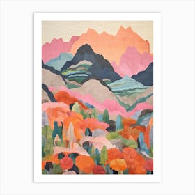 Mount Kanlaon Philippines 1 Colourful Mountain Illustration Art Print