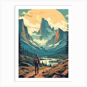 John Muir Trail Usa Vintage Travel Illustration Art Print