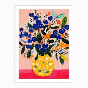 Blue Berries Bouquet Art Print